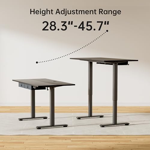 White 63 x 24 Inches Adjustable Height Electric Standing Desk with 2 Drawers M320