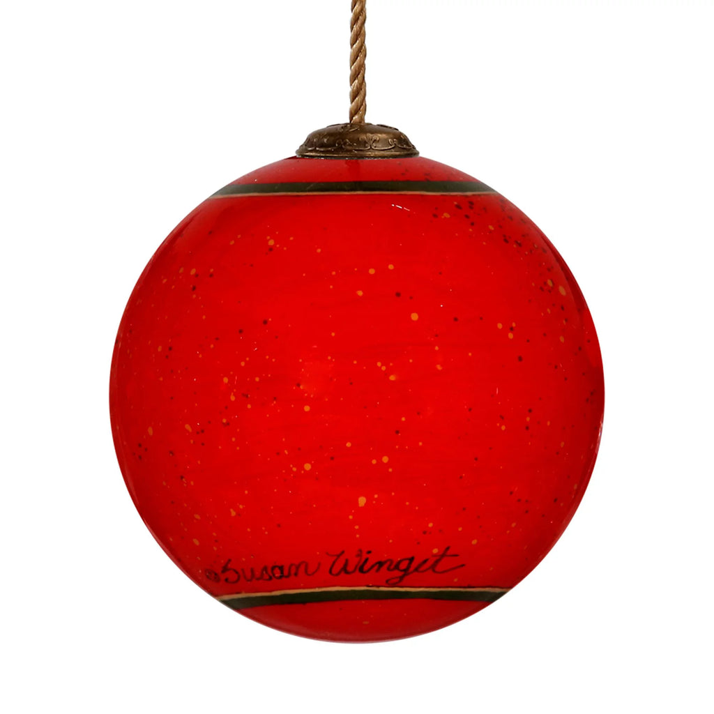 3" Red and White Snowman Christmas Glass Ball Ornament R762