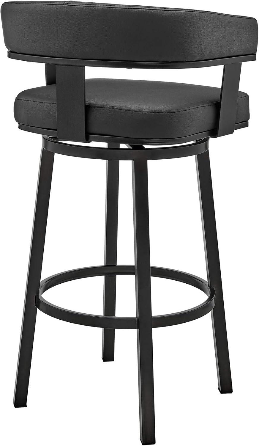 Black Faux Leather Bar Height Swivel Bar Stool G974