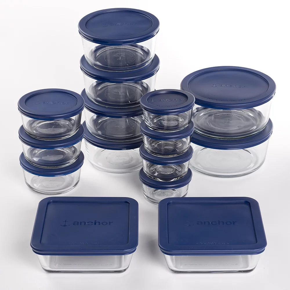30 Piece Glass Food Storage Containers with Lids B422
