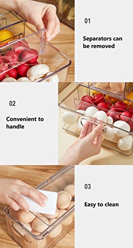 4pack Stackable Refrigerator Organizer Bins with Pull-Out Drawer S706