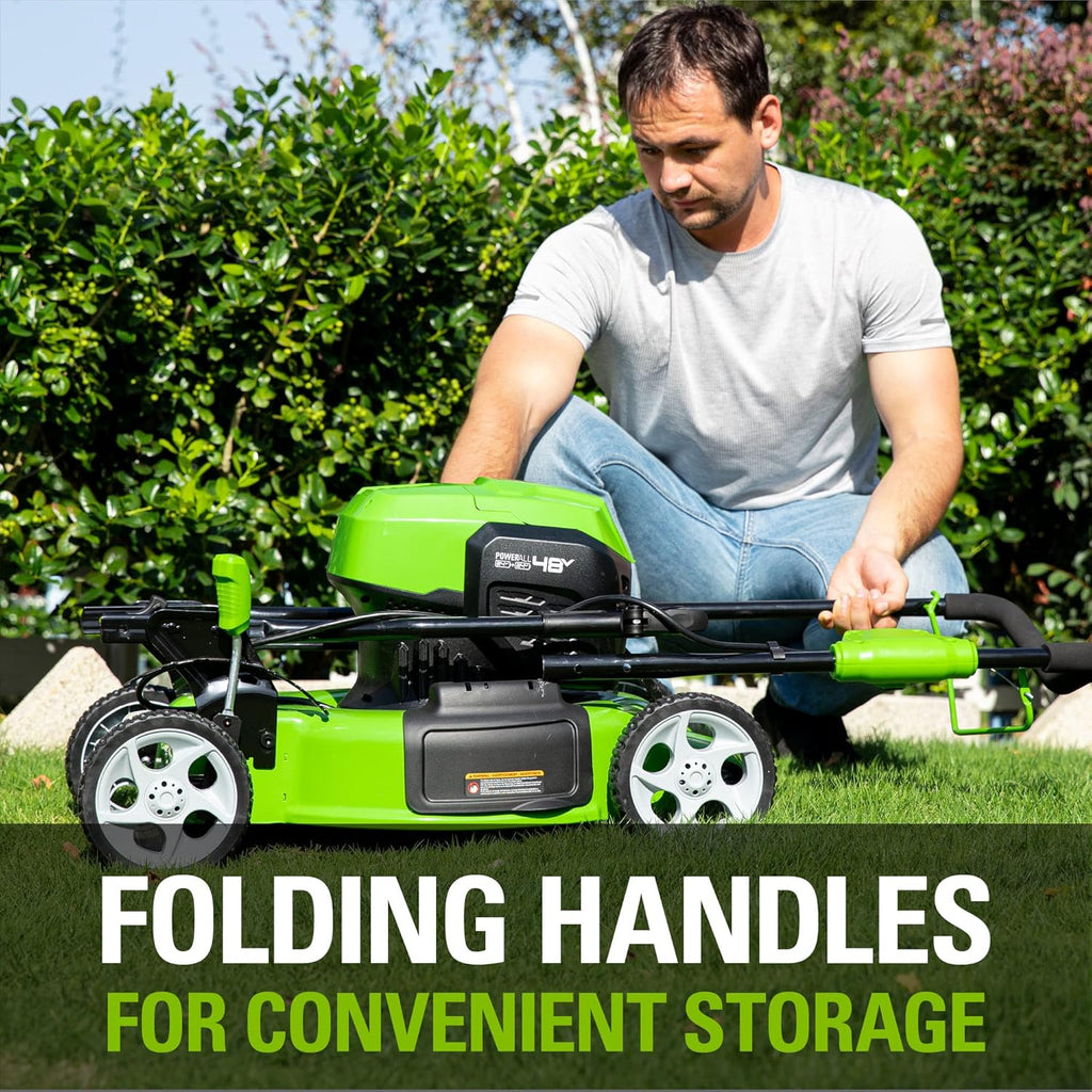 2 x 24V (48V) 19" Brushless Cordless Lawn Mower with 4.0Ah Batteries and Dual Port Charger T513349