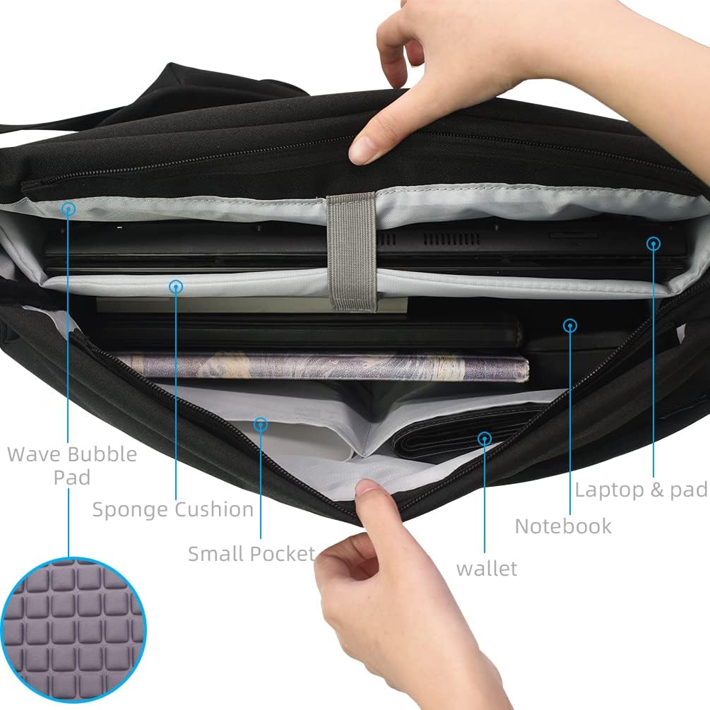 10.5L Water Resistant Laptop Shoulder Bag with Rain cover J6971
