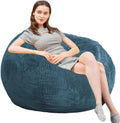 3Ft Faux Fur Memory Foam Bean Bag Chair Blue T9285