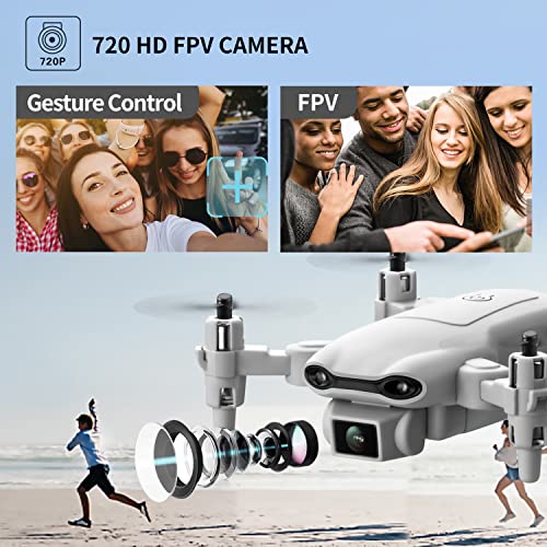 Mini Drone with 1080P HD Camera, Gray, 3 Batteries D466487