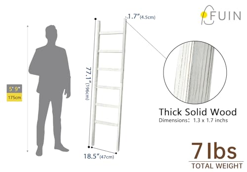 Black 6.4ft Wooden Blanket Ladder X965