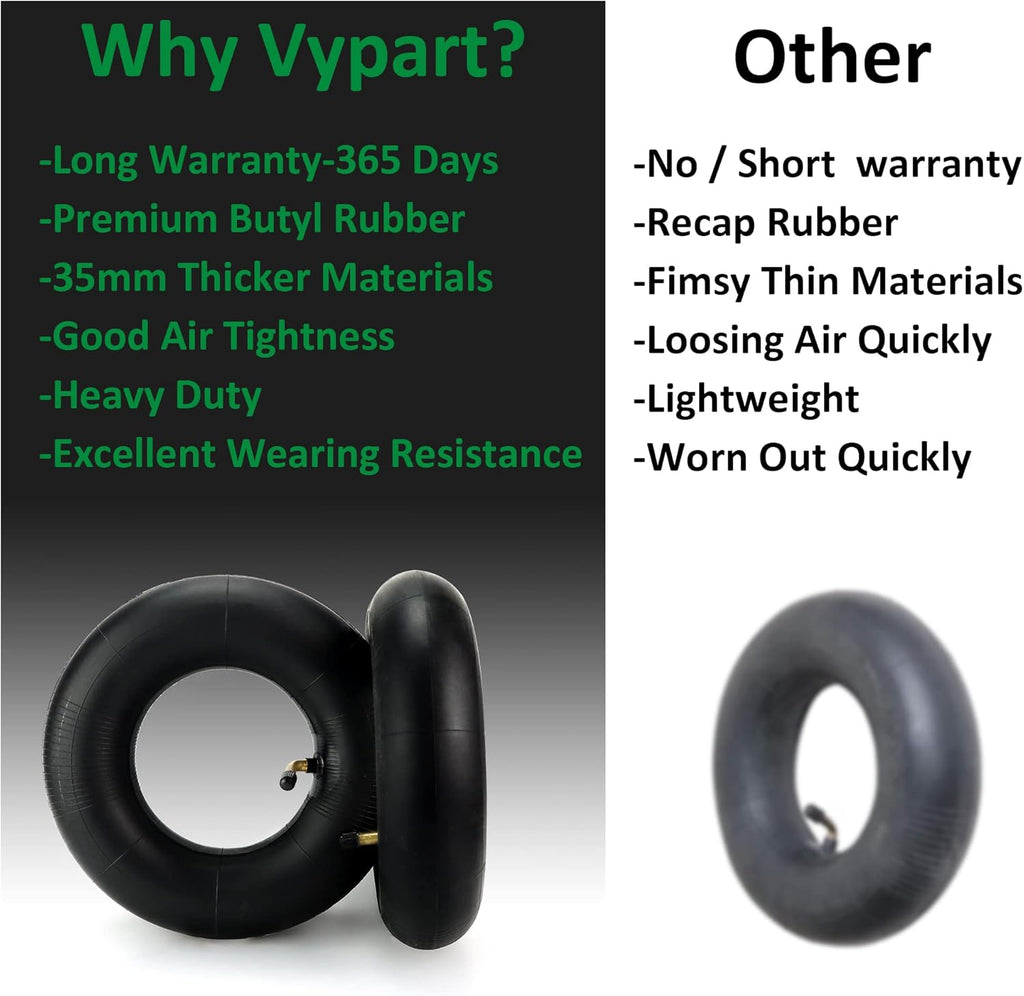 2 Pack Heavy Duty Replacement Inner Tubes with TR-13 Straight Metal Air Valve Stem Q11522