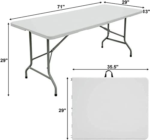 White Plastic 6ft Folding Table D622197