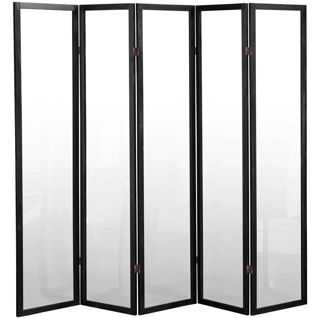 6 ft. Tall Black 5 Panel Screen W447