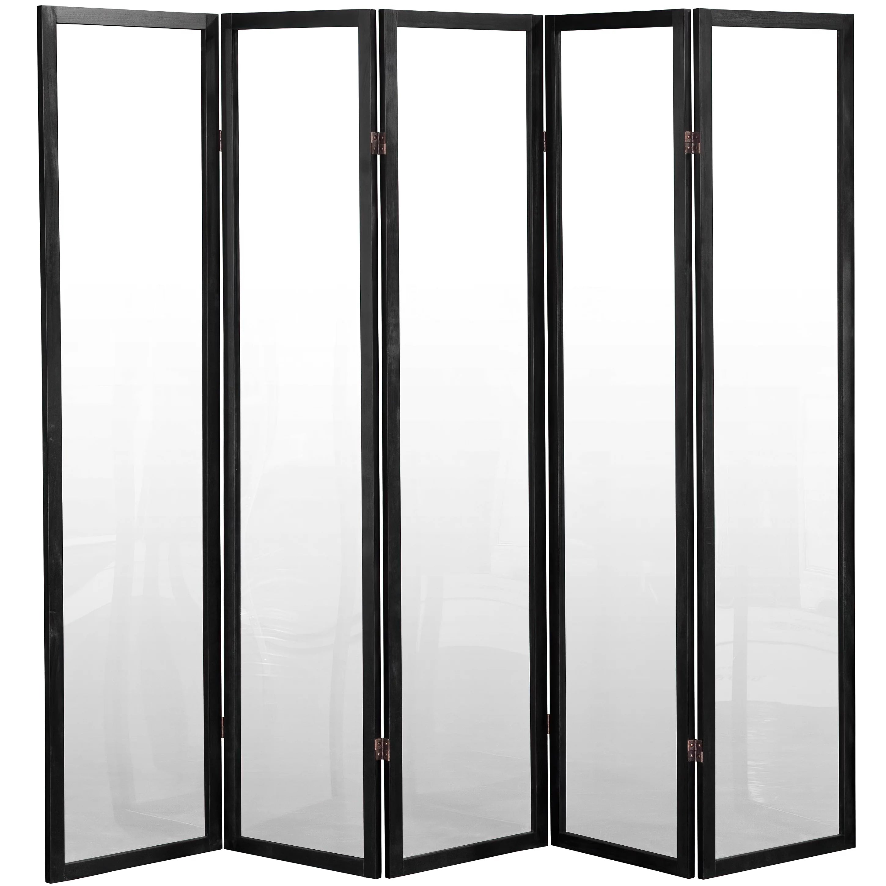 6 ft. Tall Black 5 Panel Screen W447