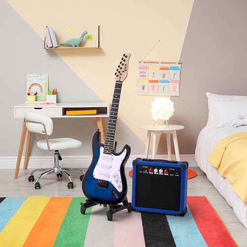 Red 36 Inch Electric Guitar Kit with Amp, Six Strings, Picks, Strap, Tuner, Cable, Gig Bag O897798