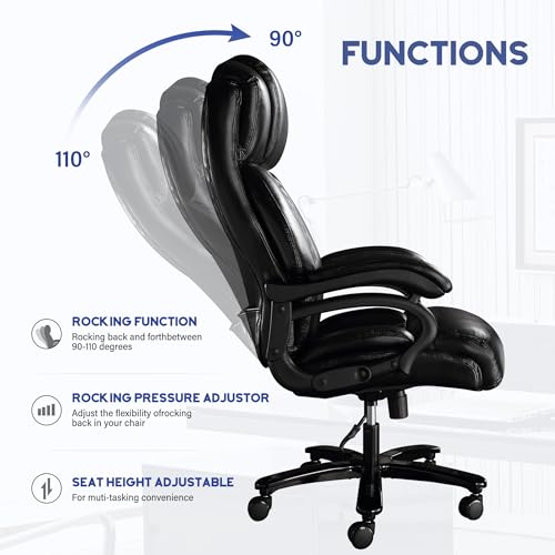 Black Ergonomic Leather High Back Office Chair S464007