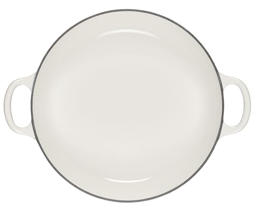 2.25qt White Enameled Cast Iron Braiser Y4761