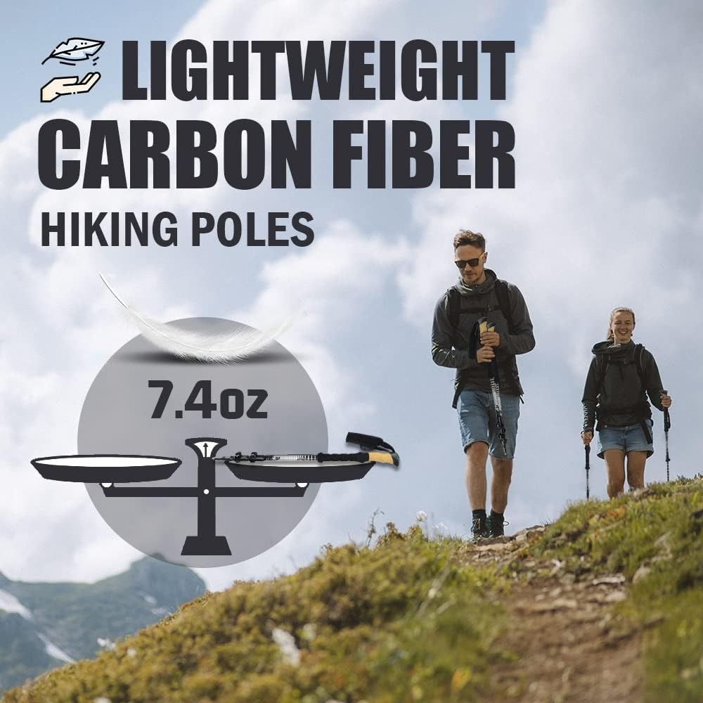Carbon Fiber Trekking Poles with Cork Handle U3566