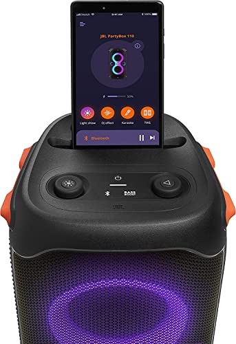 Black Portable Party Speaker with Built-in Lights E14446