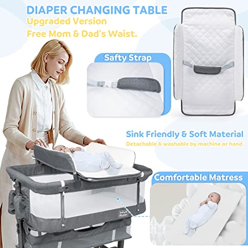 Grey 3 in 1 Baby Bassinet with Mesh Wall G669