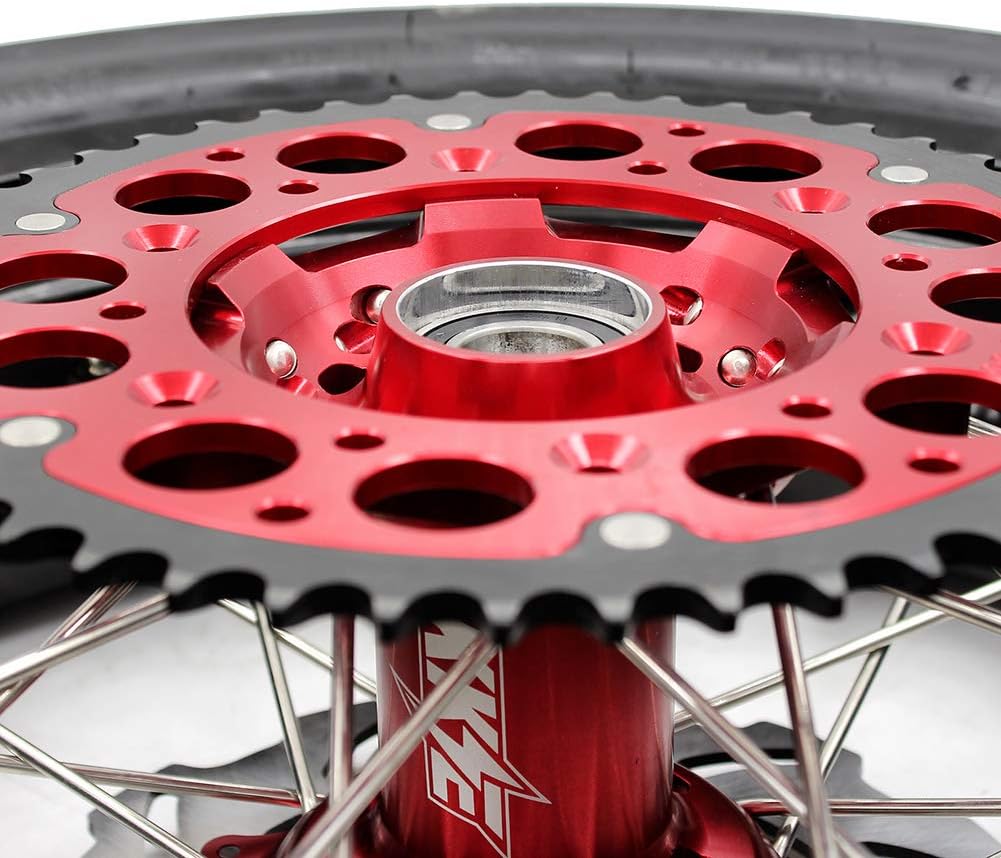 Red Hub Supermoto Wheels with CST Tires P730