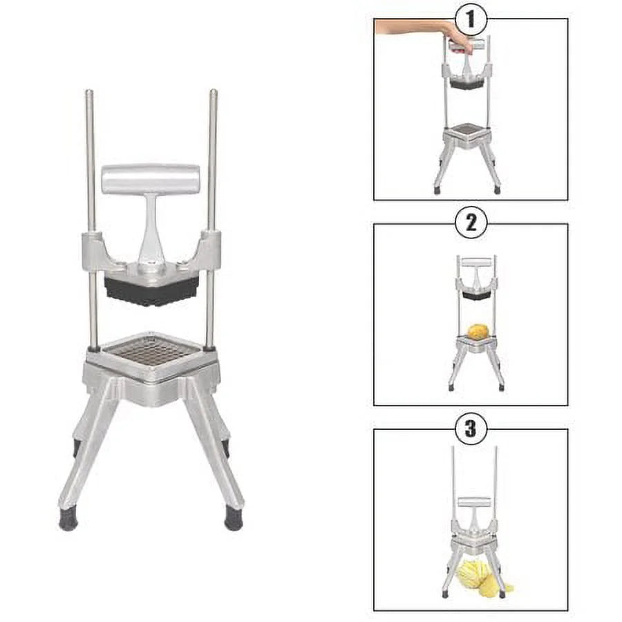 Commercial Vegetable Chopper French Fry Cutter with 4 Sizes Blades, Stainless Steel V344