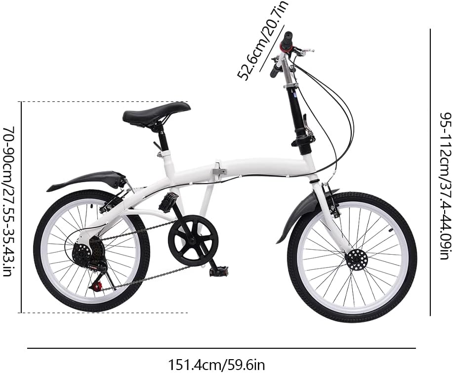 20" 7 Speed Folding Bike Carbon Steel K354347