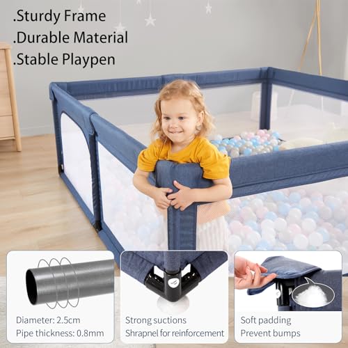 Grey Baby Playpen with Door Z887247