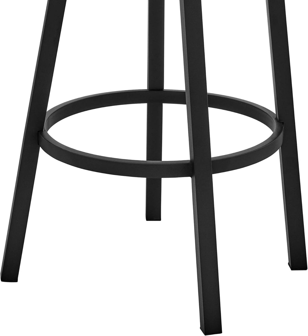 Black Faux Leather Bar Height Swivel Bar Stool G974