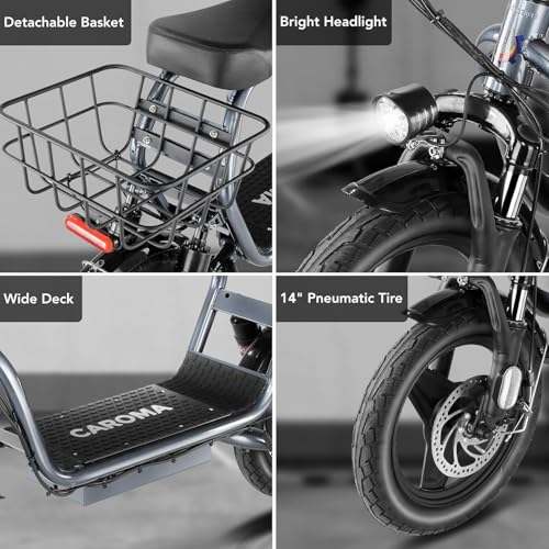 1200W Electric Scooter with Seat, 14" Fat Tire, 500Wh Battery, Foldable E37125