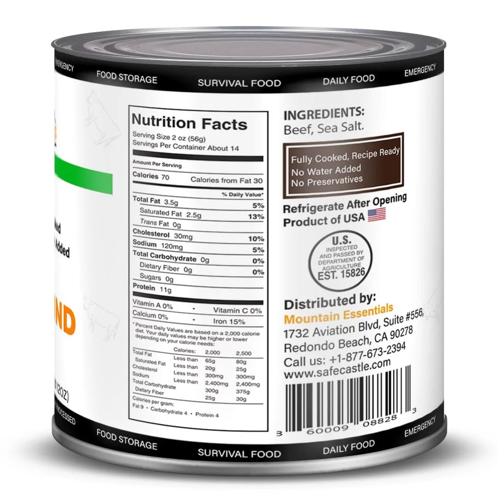 6 Cans Pack Canned Ground Beef 28 Ounce Cans Fully Cooked L37989