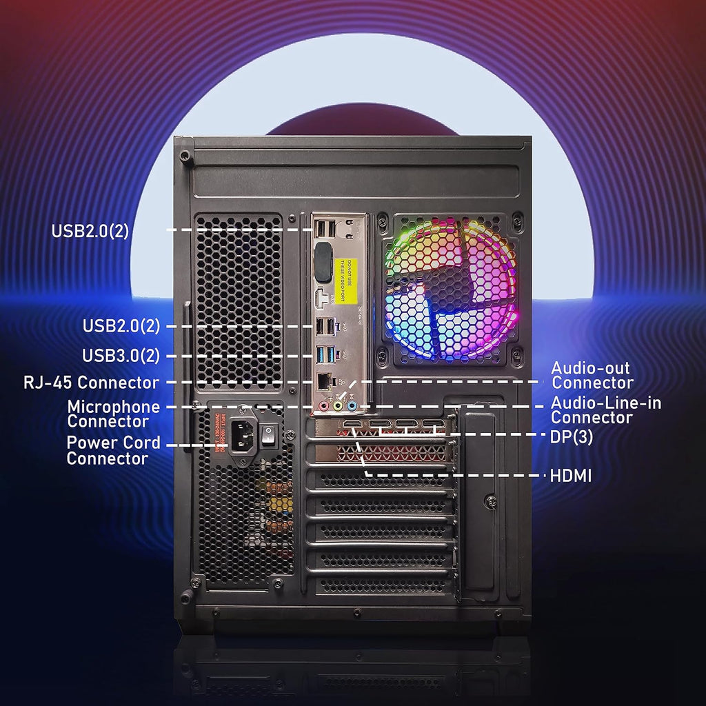 Gaming Desktop PC, GeForce RTX 3060 12G, Intel Core i7-10700KF up to 5.1G, 16G DDR4, 1T SSD, WiFi, BT 5.0 X906