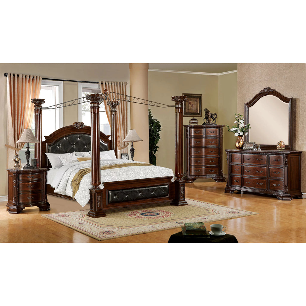 Brown Cherry Queen Canopy Bed P252