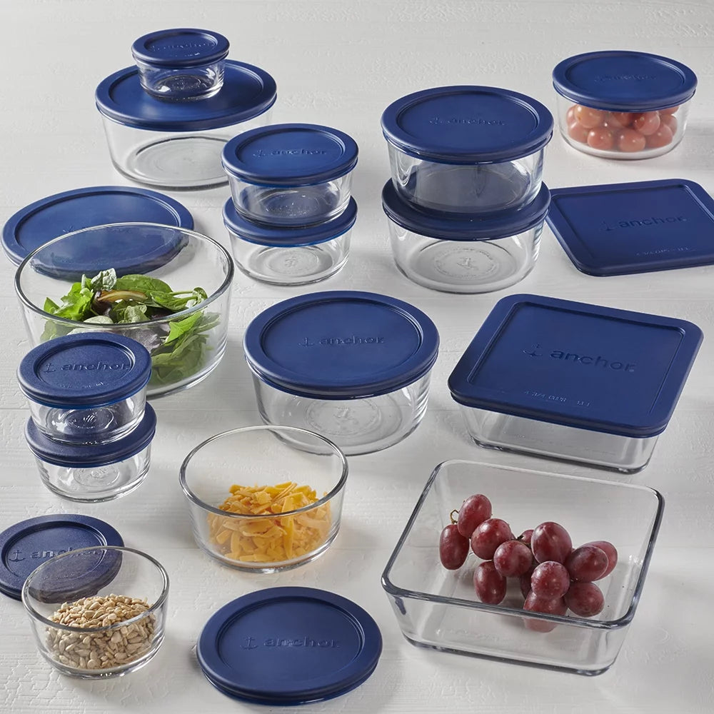 30 Piece Glass Food Storage Containers with Lids B422