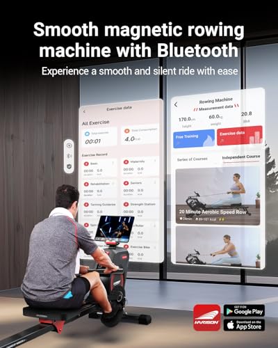 Magnetic Rowing Machine with Bluetooth, 350 LB Weight Capacity F89957
