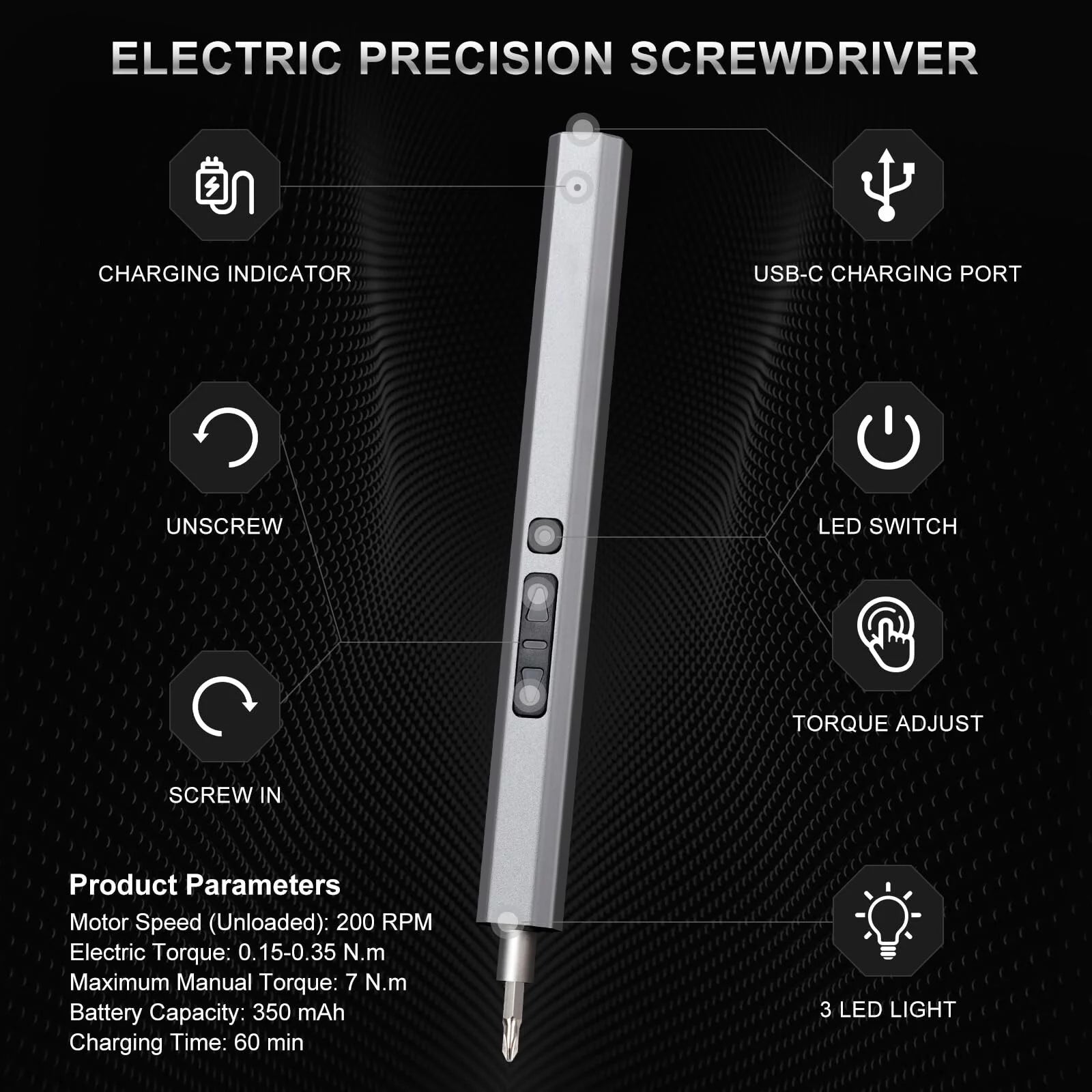 144 in 1 Electric Precision Screwdriver with Magnetic Bits T85609