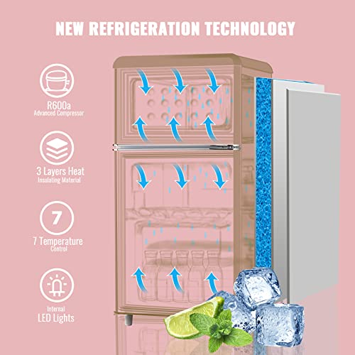 Mini Fridge with Freezer Dual Door K882