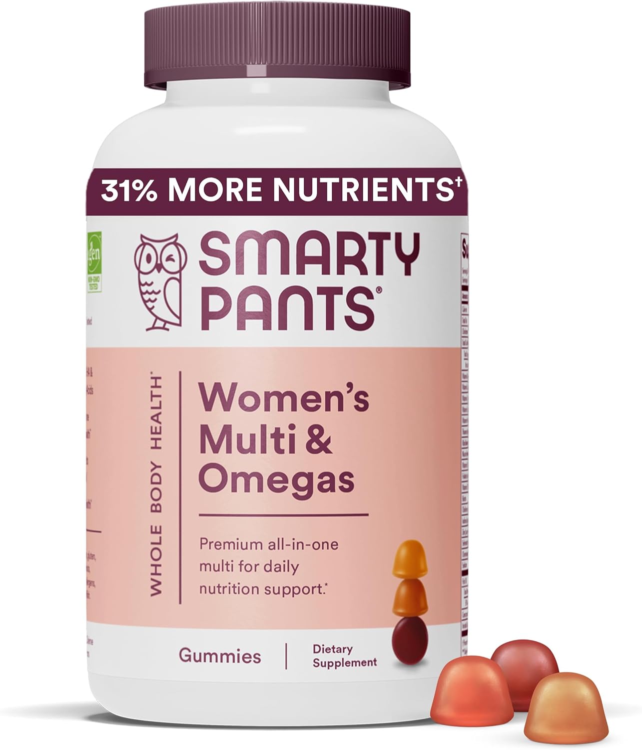 Organic Kids Multivitamin Gummies with Probiotics, Omega 3, Vitamin D3, C, B12 & Women's Multivitamin Gummies with Omega 3 Fish Oil, Methylfolate, CoQ10 F994303
