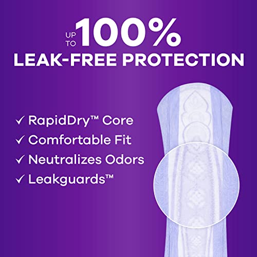 Adult Extra Heavy Long Incontinence Pads, 45 Count x 2 Packs (90 Count total) Y696462
