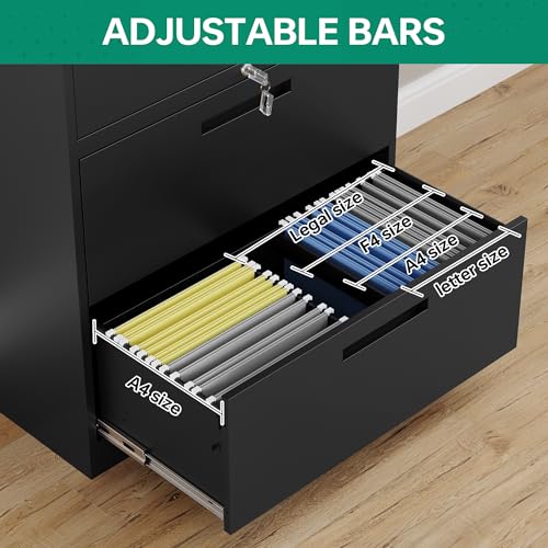 Black Metal 2 Drawer File Cabinet with Lock J1054