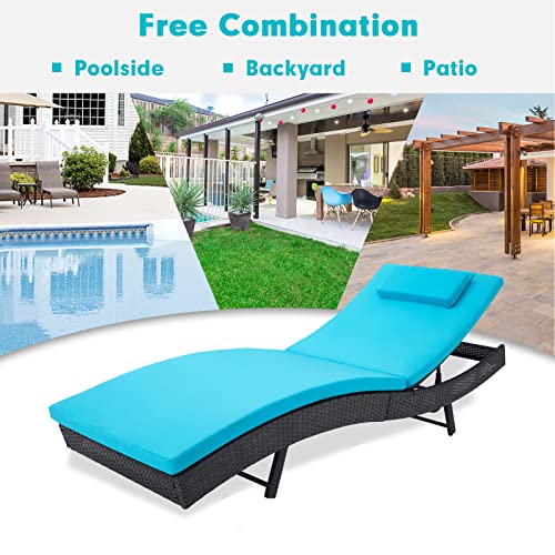 Outdoor Reclining PE Rattan Steel Frame Chaise Lounge Chairs Set of 2 K682