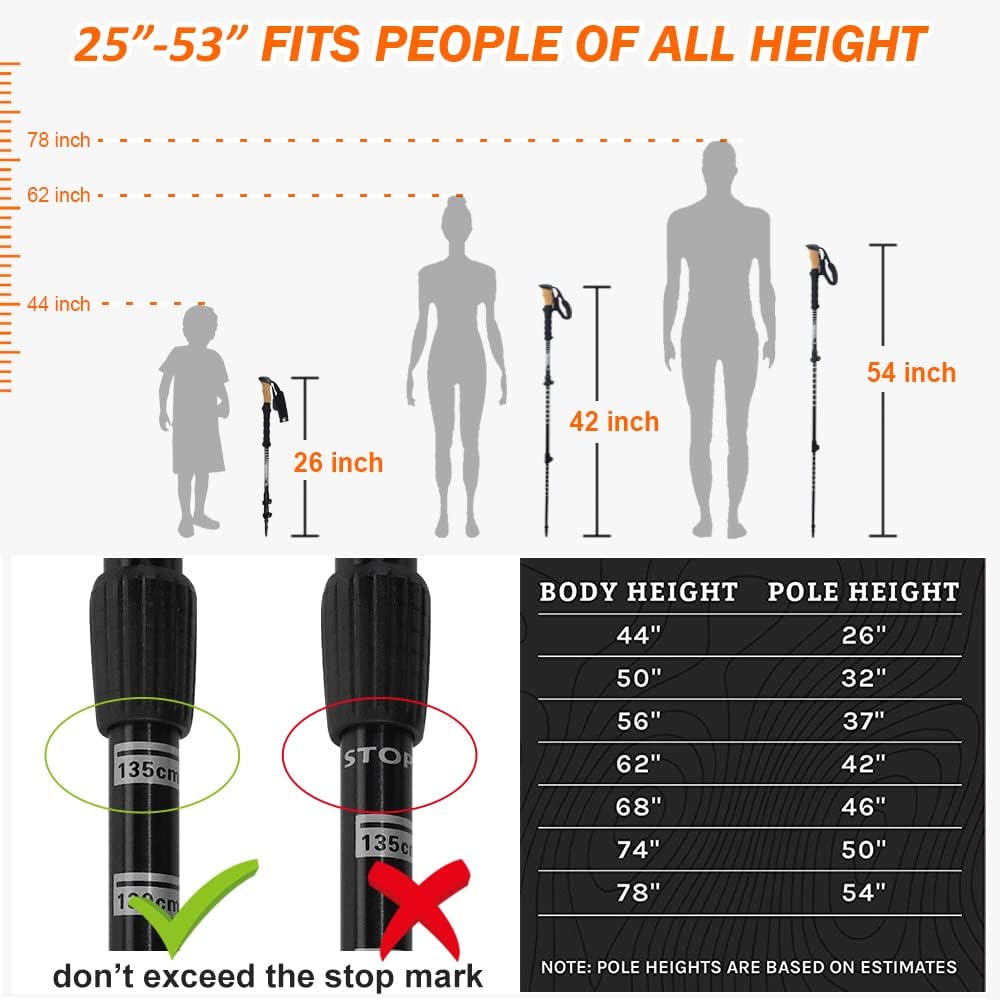 Carbon Fiber Trekking Poles with Cork Handle U3566