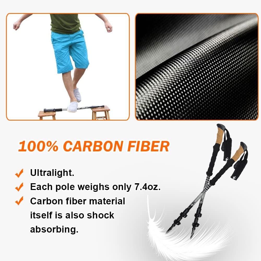 Carbon Fiber Trekking Poles with Cork Handle U3566