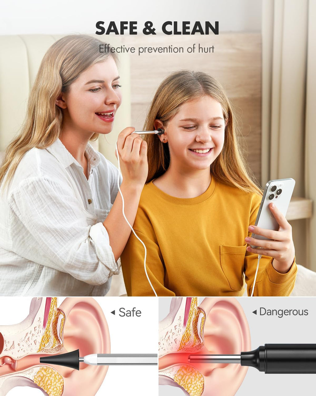 HD Ultra Clear View Ear Wax Removal Tool Otoscope with Ear Spoon T439