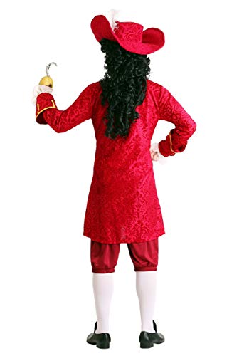 Adult Plus Size Pirate Captain Attire with Long Jacket, Cravat, Pants, and Hat W3109