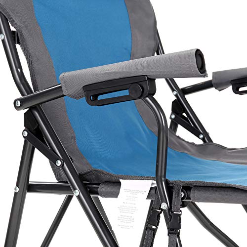 Tan & Gray Heavy-Duty Folding Camping Quad Chair with Cup Holder Y741