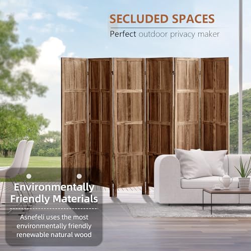Wood 4 Panel Room Divider, 5.6 FT Tall Folding Privacy Screen G498236