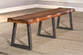 Gray Powder Coat Wood Rectangle Dining Table O832700