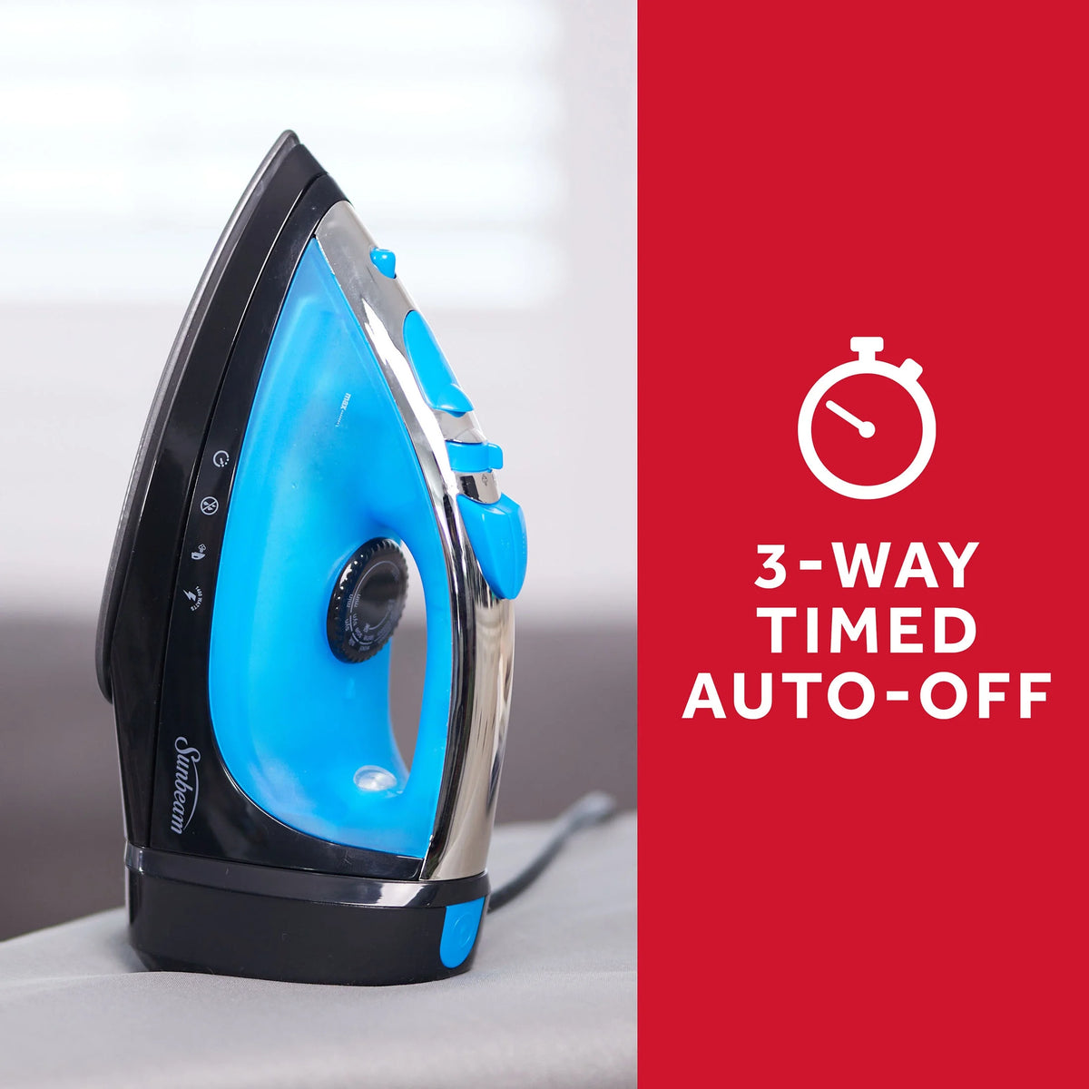 1400W Steammaster Iron with Retractable Cord, Blue and Black Finish Z29359