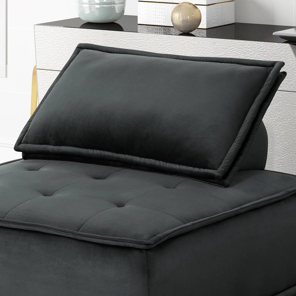Armless Lounge Chair with Tufted Seat and Removable Cushion Cover T33876