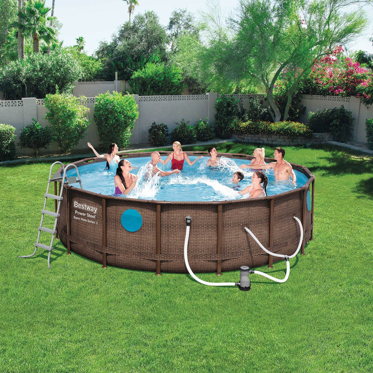 16ft x 48in Power Steel Swim Vista Pool Set R6518