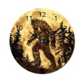 Golden Moon Wall Clock Silent Non-Ticking Round Wooden Clock Battery Operated 40*40cm Q259
