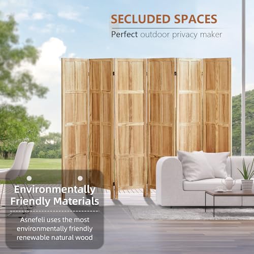 Wood 4 Panel Room Divider, 5.6 FT Tall Folding Privacy Screen G498236