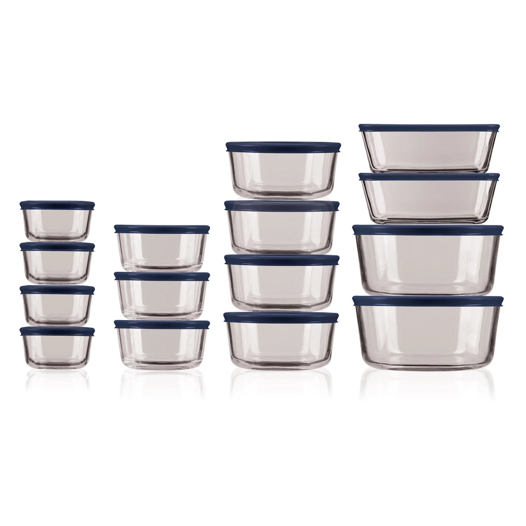 30 Piece Glass Food Storage Containers with Lids B422
